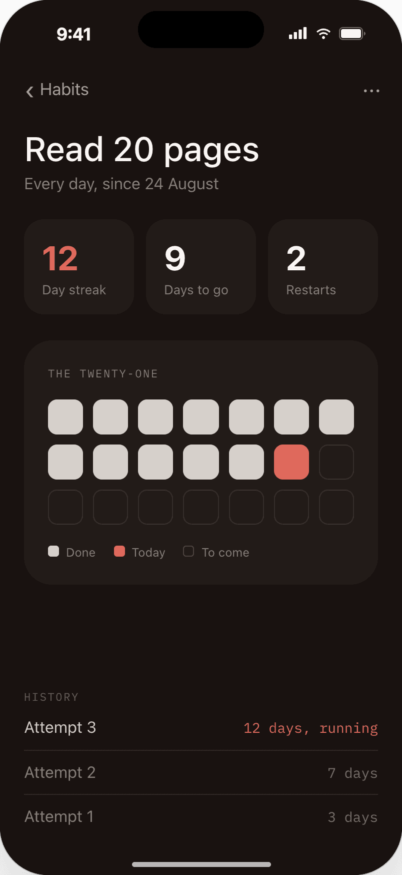 Twenty-One app: See yourself stick.