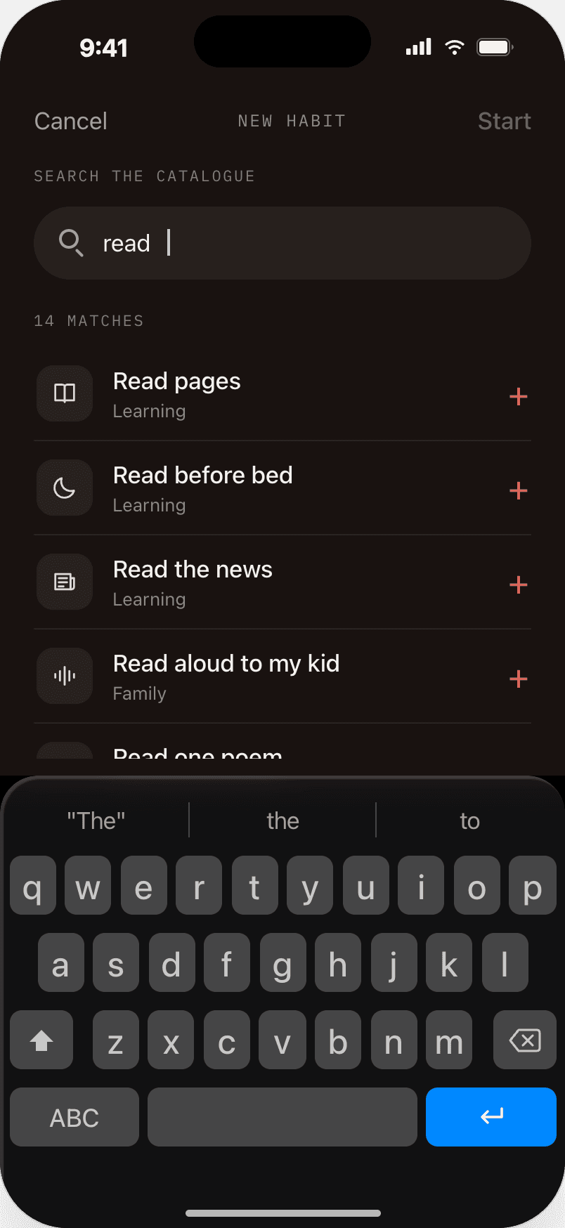 Twenty-One app: Pick your one thing.